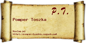 Pomper Toszka névjegykártya